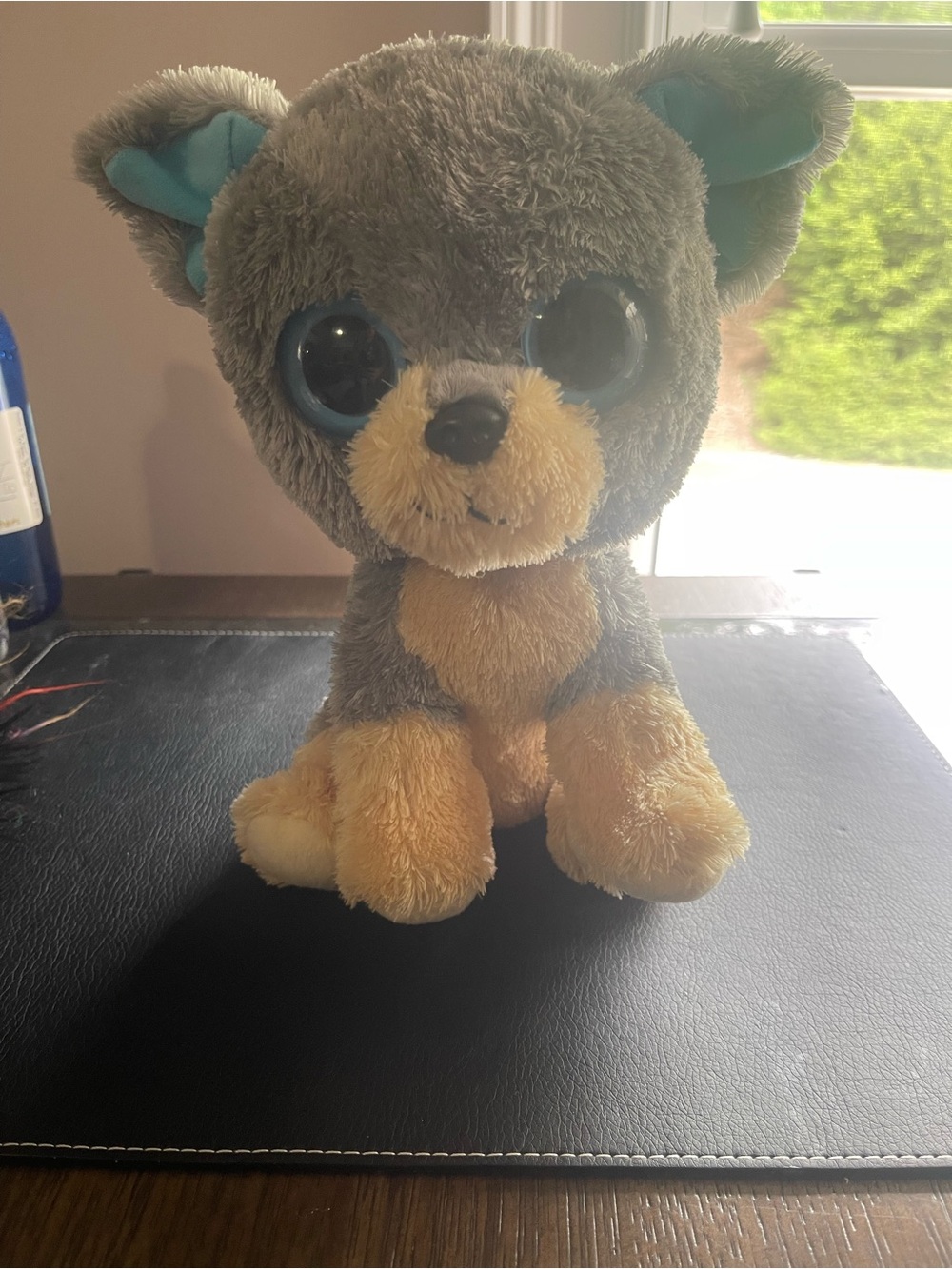 Grey and Tan Plush Puppy Stuffed Animal